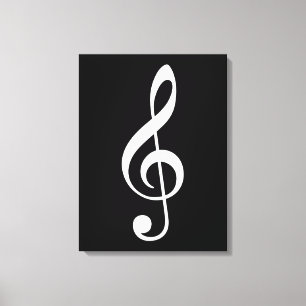 big treble clear musical note canvas afdruk
