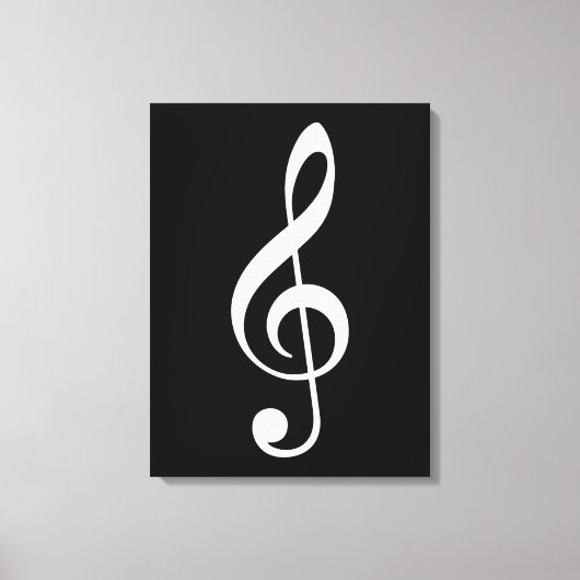 big treble clear musical note canvas afdruk (Voorkant)