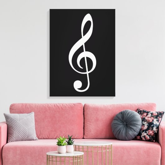 big treble clear musical note canvas afdruk (Insitu (Woonkamer))