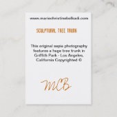 Big Tree Retro Rustic Sepia Artistic Photography Visitekaartje (Achterkant)