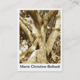 Big Tree Retro Rustic Sepia Artistic Photography Visitekaartje