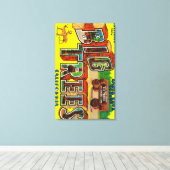 Big Trees, Californië - grote lettertjes Canvas Afdruk (Insitu (Houten vloer))