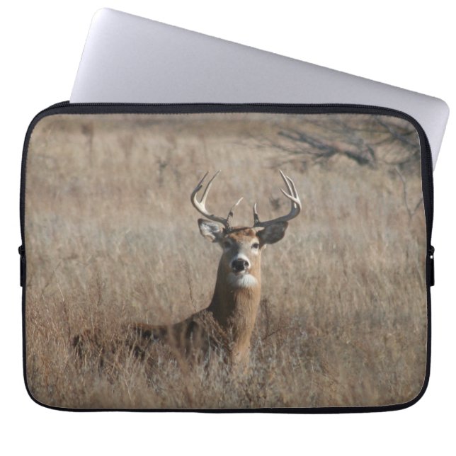 Big Trophy Buck Deer Camo 13-inch laptophoes Laptop Sleeve (Voorkant)
