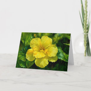 Big Tropical Yellow Flower Art Note Kaart