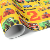 Big Truck 2e verjaardag Cadeaupapier (Rol Hoek)