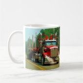 Big Truck en Highway Art voor vrachtwagenliefhebbe Koffiemok (Links)