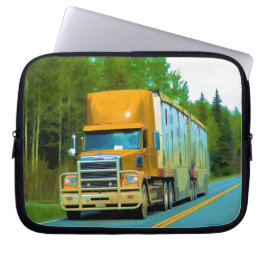 Big Truck en Highway Art voor vrachtwagenliefhebbe Laptop Sleeve