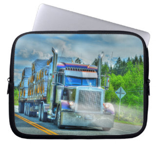 Big Truck en Highway Art voor vrachtwagenliefhebbe Laptop Sleeve