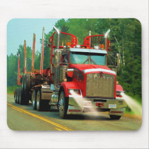 Big Truck en Highway Art voor vrachtwagenliefhebbe Muismat