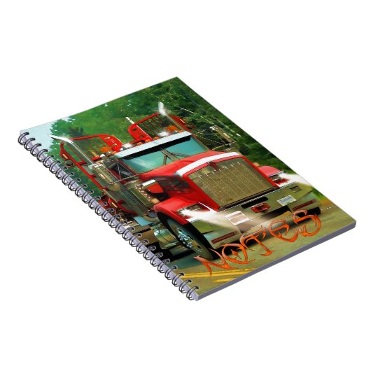 Big Truck en Highway Art voor vrachtwagenliefhebbe Notitieboek (Rechterzijde)