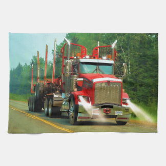 Big Truck en Highway Art voor vrachtwagenliefhebbe Theedoek