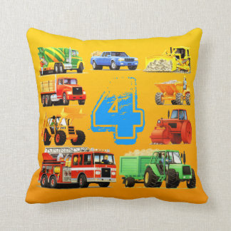 Big Trucks 4th Birthday Kussen