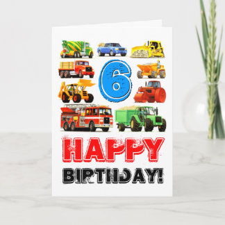 Big Trucks 6e verjaardag Kaart
