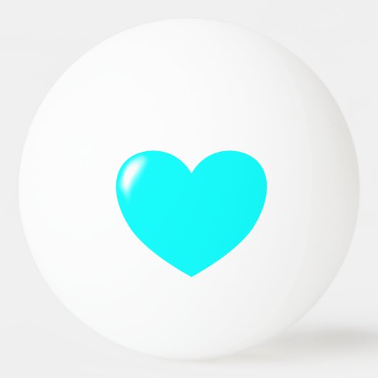 Big Turquoise Heart Ping Pong Ball (Voorkant)