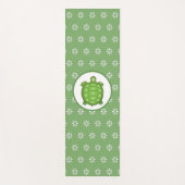 Big Turtle and White Flowers op Lime Green Yogamat (Voorkant)