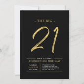 Big Twenty One | Goud & Zwart 21ste verjaardagsfee Kaart (Voorkant)