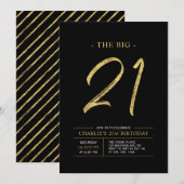 Big Twenty One | Goud & Zwart 21ste verjaardagsfee Kaart (Voorkant / Achterkant)