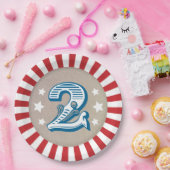 Big Two Circus Grote Top Tweede Verjaardagsfeestje Papieren Bordje (Feest)