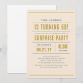 Big Type 60th Birthday Surprise Party-uitnodiginge Kaart (Voorkant / Achterkant)