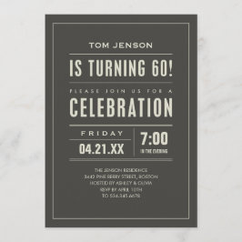 Big Type 60th Birthday-uitnodigingen Kaart