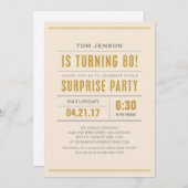 Big Type 80th Surprise Birthday Party Kaart (Voorkant / Achterkant)