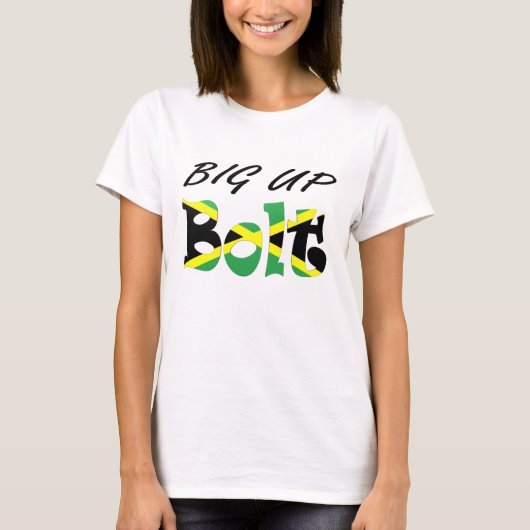 Big Up Bolt Jamaican Flag T-shirt (Voorkant)