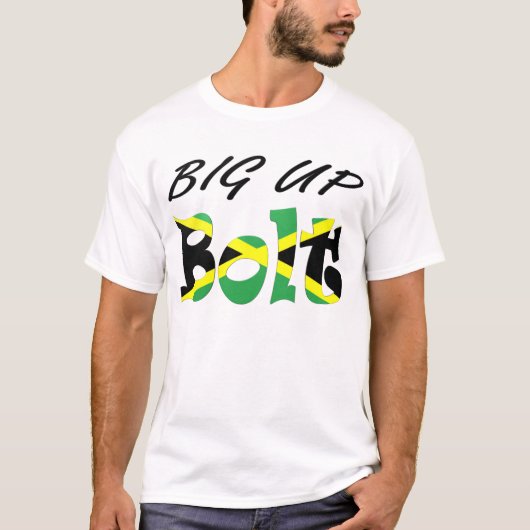 Big Up Bolt Jamaican Flag T-shirt (Voorkant)