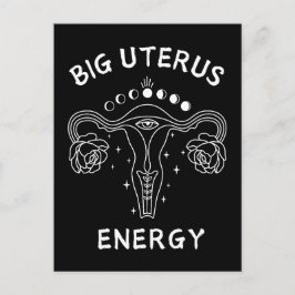 Big Uterus Energy Feminist Briefkaart