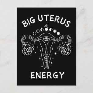 Big Uterus Energy Feminist Briefkaart