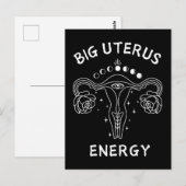 Big Uterus Energy Feminist Briefkaart (Voorkant / Achterkant)