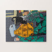 Big Vase of Flowers Black Cat Legpuzzel (Horizontaal)