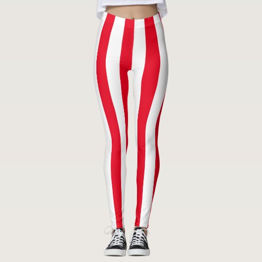 Big Vertical Candycane Stripe Leggings (Voorkant)