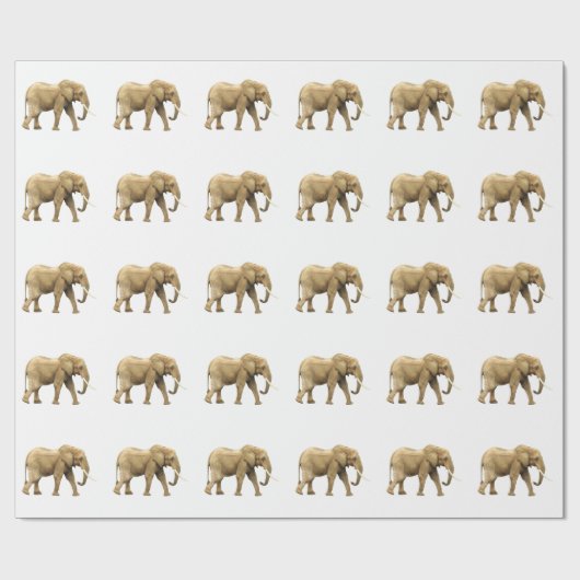 Big Walking African Bull Elephant Cadeaupapier (Vlak)