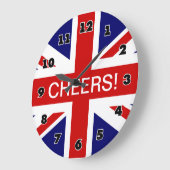 Big wall klok met britse vlag / union Jack (Hoek)