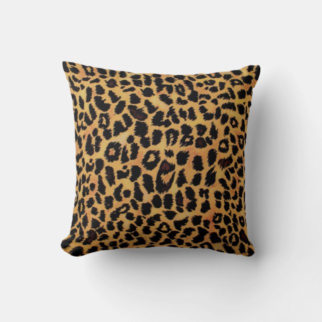 Big Warm Leopard Print 100% katoenachtig Sierkusse Kussen (Voorkant)