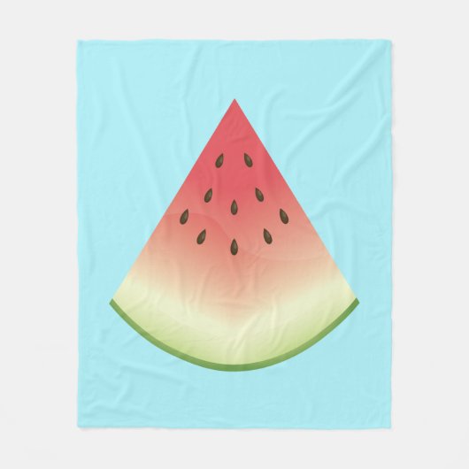 Big Watermelon Slice Illustratie op blauw Fleece Deken (Voorkant)
