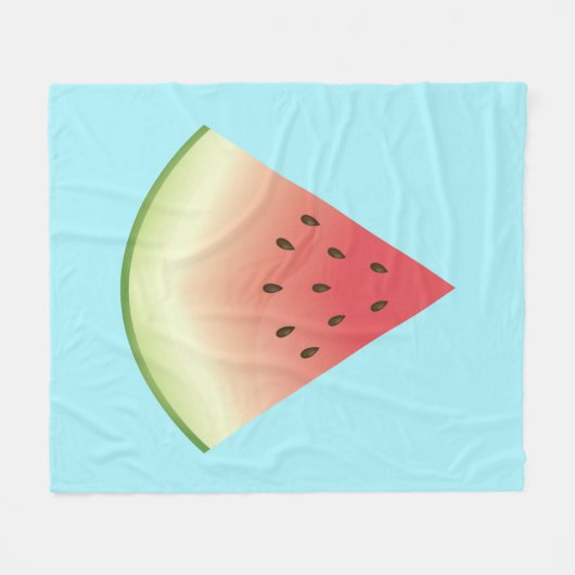 Big Watermelon Slice Illustratie op blauw Fleece Deken (Voorkant (Horizontaal))