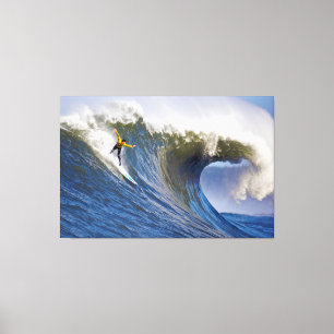 Big Wave bij de Mavericks Surfred Competition Canvas Afdruk