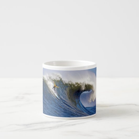 Big Wave bij de Mavericks Surfred Competition Espresso Kop (Voorkant)