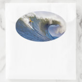 Big Wave bij de Mavericks Surfred Competition Ovale Sticker (Tas)