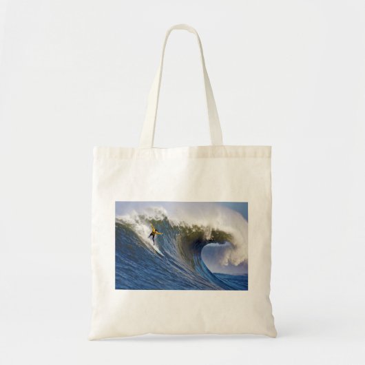 Big Wave bij de Mavericks Surfred Competition Tote Bag (Voorkant)