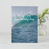 Big Wave Hawaiian Luau Party Invitation Kaart (Staand voorkant)