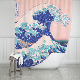 Big Wave Japans Surf Schilder Curtain Douchegordijn