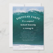 Big Wave Jongens Surprise Birthday Party Invitatio Kaart (Voorkant)