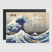 Big Wave off Kanagawa 2018-kalendermagneetkaart (Voorkant / Achterkant)