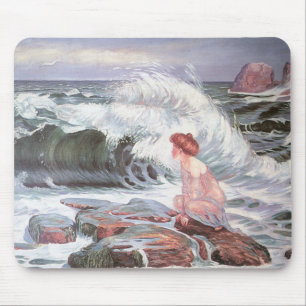 Big Wave Splashing op het strand (Frantisek Kupka) Muismat