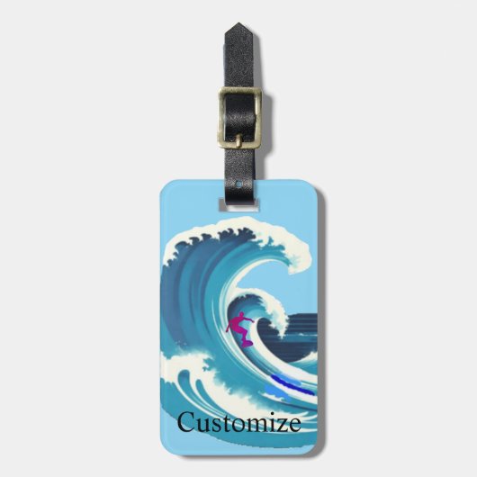 Big Wave Surfer Thunder_Cove Bagagelabel (Voorkant verticaal)