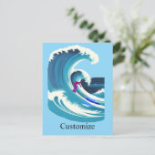 Big Wave Surfer Thunder_Cove Briefkaart (Staand voorkant)