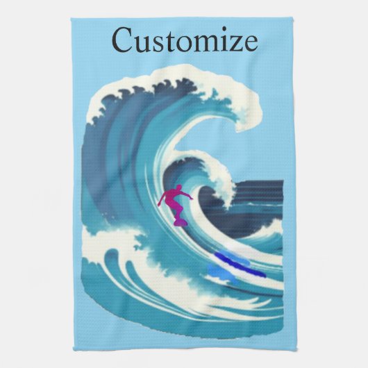Big Wave Surfer Thunder_Cove Theedoek (Verticaal)