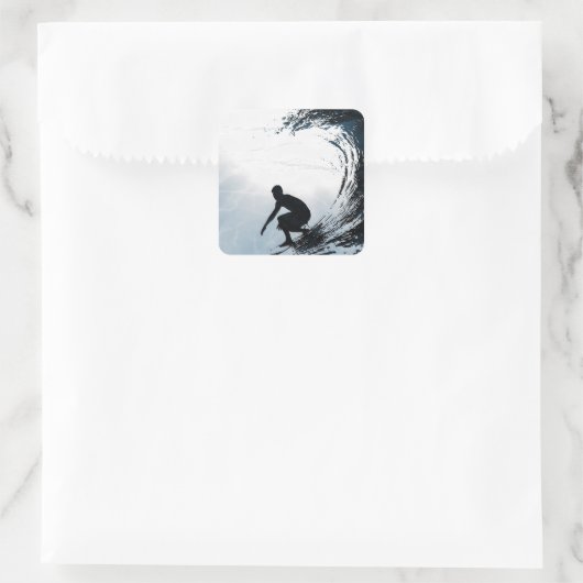 Big Wave Surfer Vierkante Sticker (Tas)